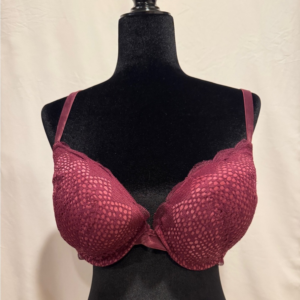 Elegant Purple Mesh Lace Bra - Very Sexy Push-up